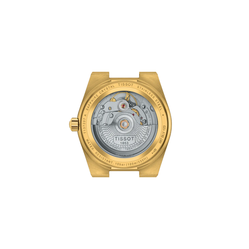 Back view of the watch case Tissot PRX 35mm