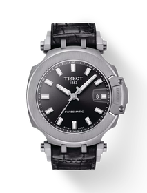 Front view of the watch Tissot T-Race Swissmatic with shadow