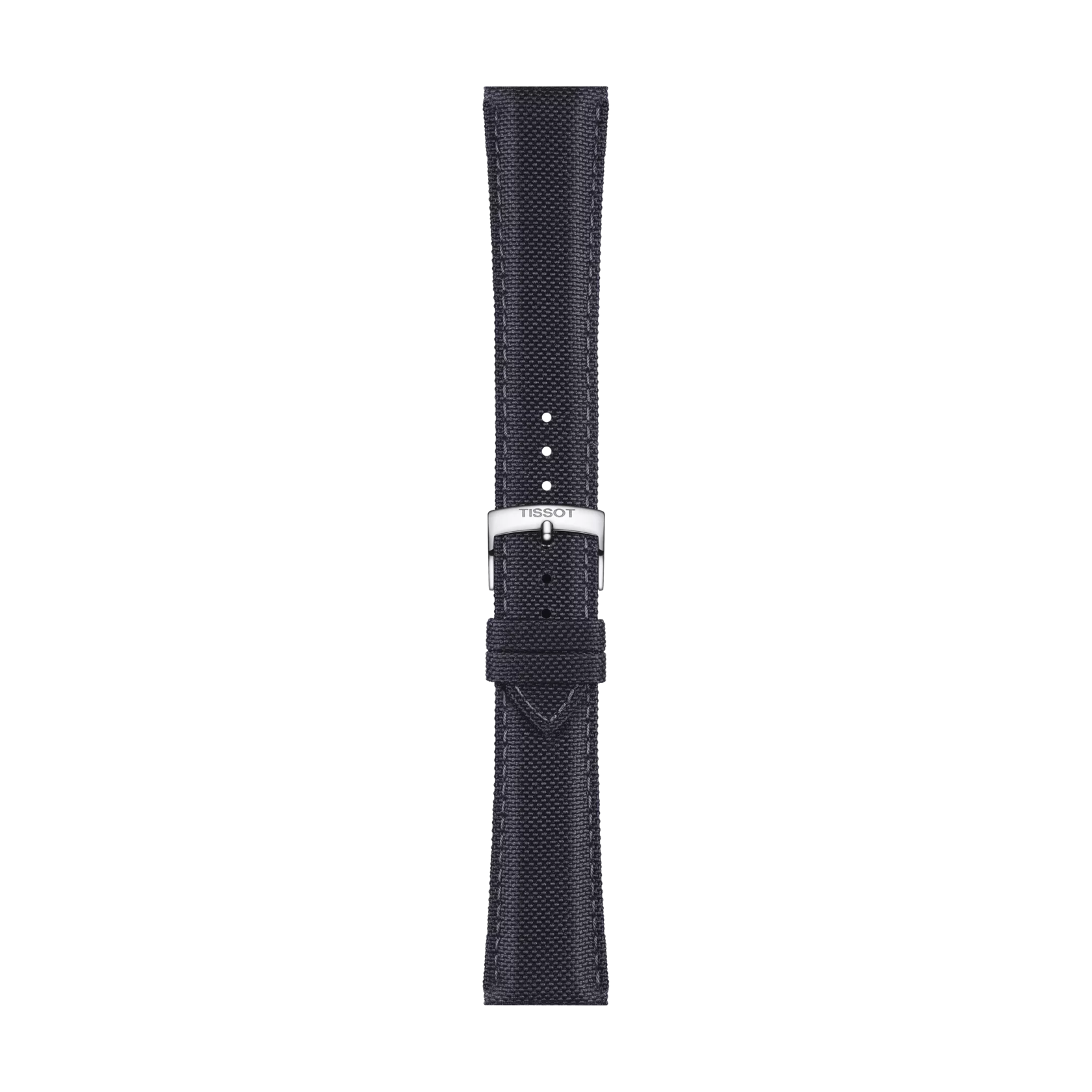 Front view of Tissot Official Anthracite Fabric Strap Lugs 21 mm