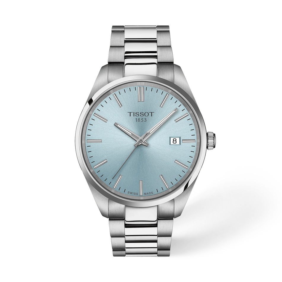 Front view of the watch Tissot PR 100 40mm with shadow