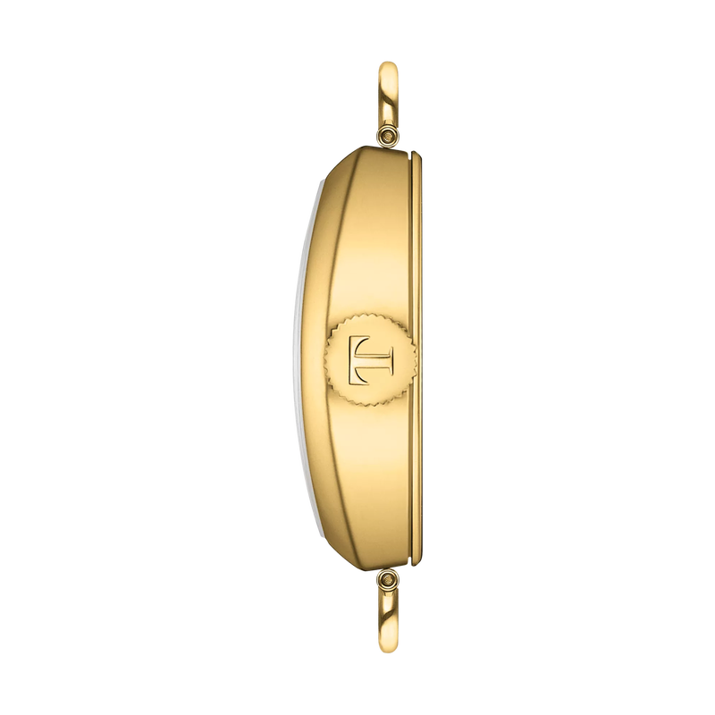 Profile view of the watch case Tissot Heritage Porto Small lady