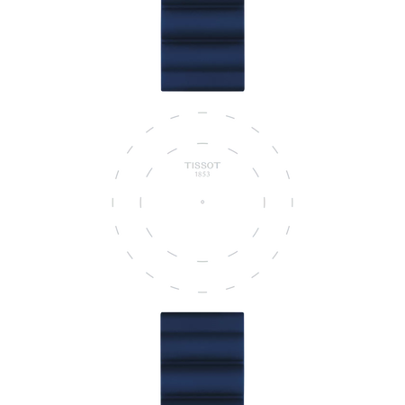 Focus on the lugs of Tissot Official Blue Silicone Strap Lugs 22 mm