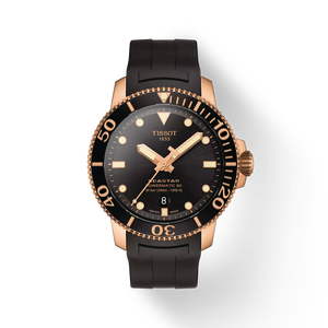 Front view of the watch Tissot 海星1000系列自動款 with shadow