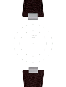 Focus on the lugs of Tissot Official Brown PRX 40mm Leather Strap