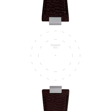 Focus on the lugs of Tissot Official Brown PRX 40mm Leather Strap