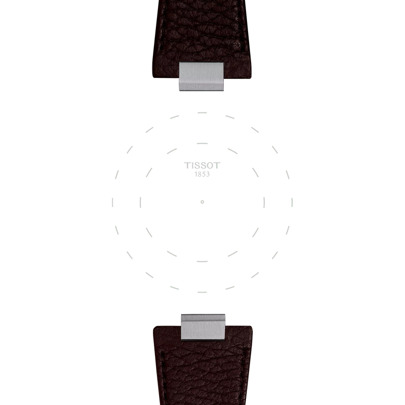 Focus on the lugs of Tissot PRX 40mm Kahverengi Deri Kayış