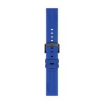 Front view of Tissot Official Blue Silicone Strap Lugs 22mm