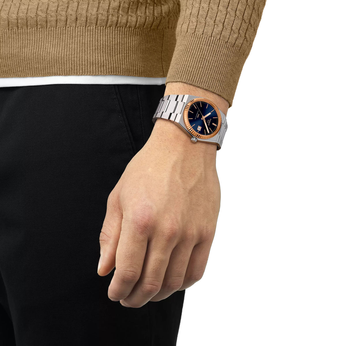 Мужские часы Tissot PRX Gold 40 мм, цвет: Синий — фото 3
