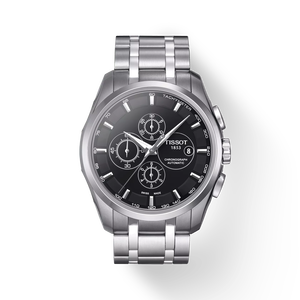 Front view of the watch Tissot Couturier Automatic Chronograph with shadow