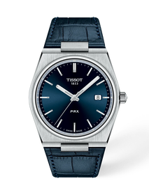 Front view of the watch Tissot PRX 40mm with shadow