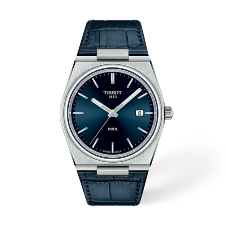 Front view of the watch Tissot PRX 40mm with shadow