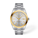 Front view of the watch Tissot Gentleman Gold Bezel 40mm with shadow