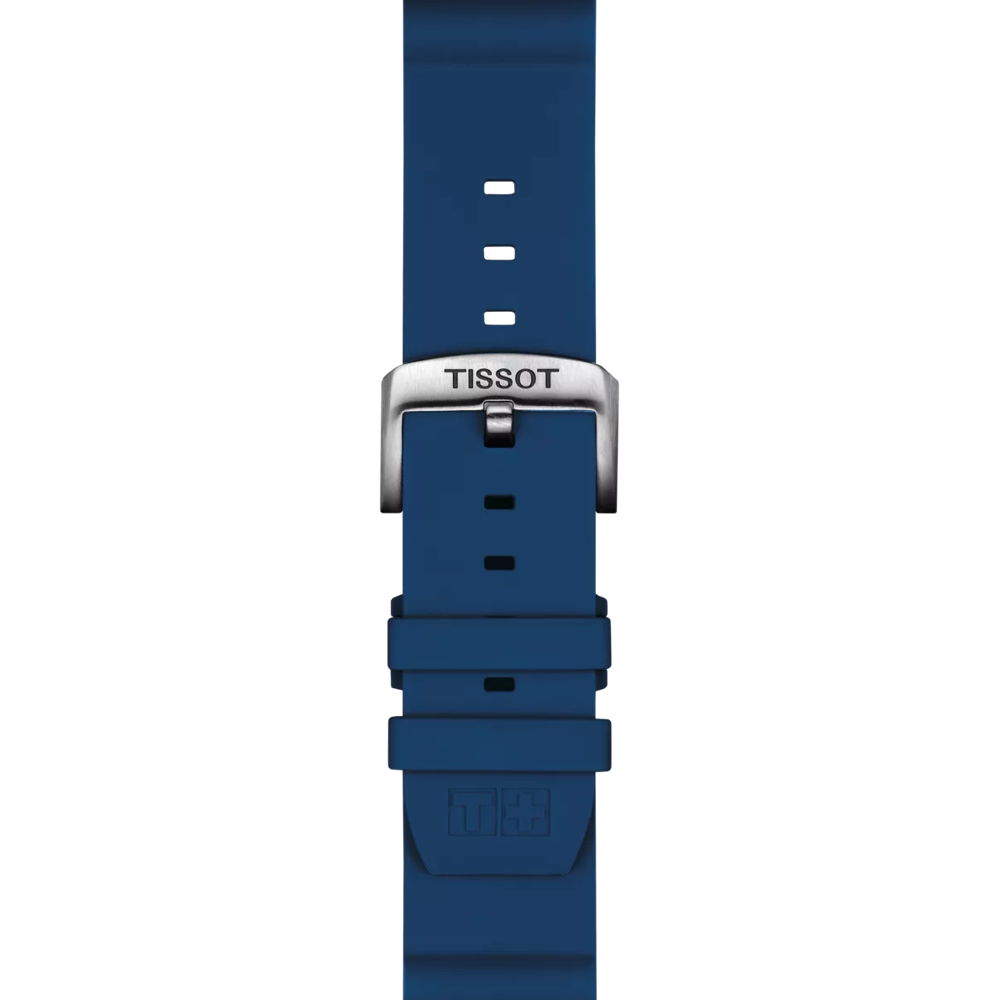 Zoom on Tissot Official Blue Silicone Strap Lugs 22 mm