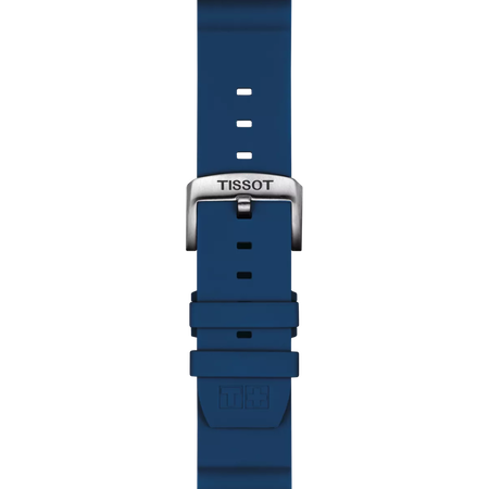 Zoom sur Bracelet officiel Tissot silicone bleu entre-cornes 22 mm