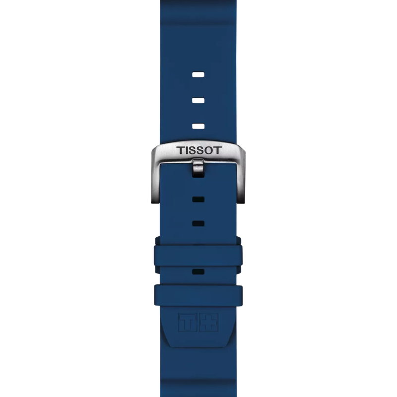 Zoom on Tissot Official Blue Silicone Strap Lugs 22 mm