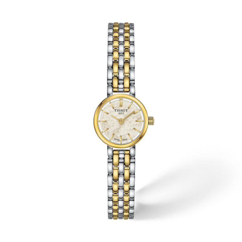 Front view of the watch Tissot Lovely Round 19.5mm with shadow