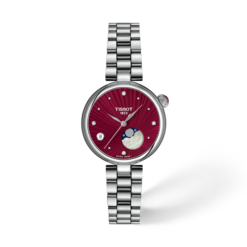 Front view of the watch Tissot D&eacute;sir 29.6mm with shadow