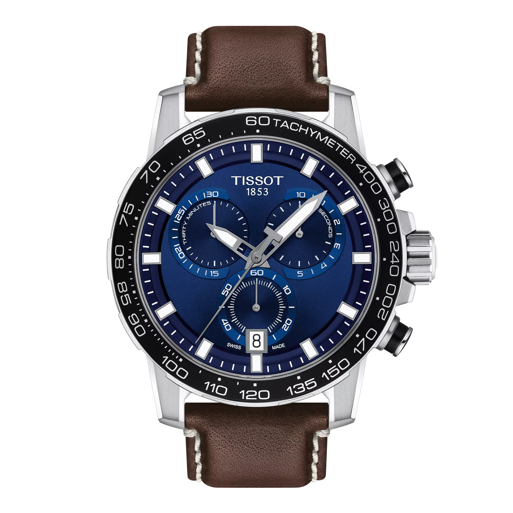 Front view of the watch Tissot Supersport Chrono 45.5mm