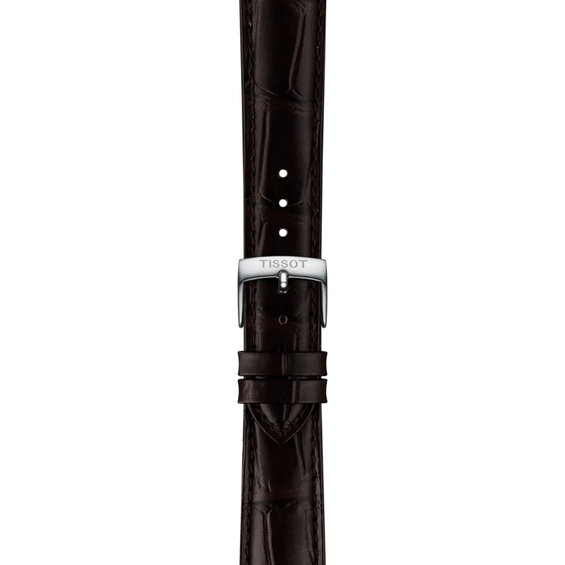 Zoom on Tissot Official Brown Leather Strap Lugs 18 mm
