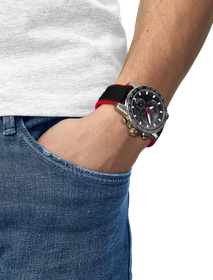 Simulation of the watch Tissot Supersport Chrono Vuelta Special Edition on a wrist