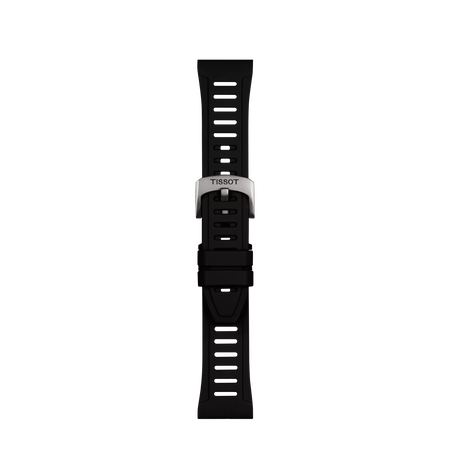 Vista frontal de Correa Oficial Tissot  de silicona negra 21 mm XS