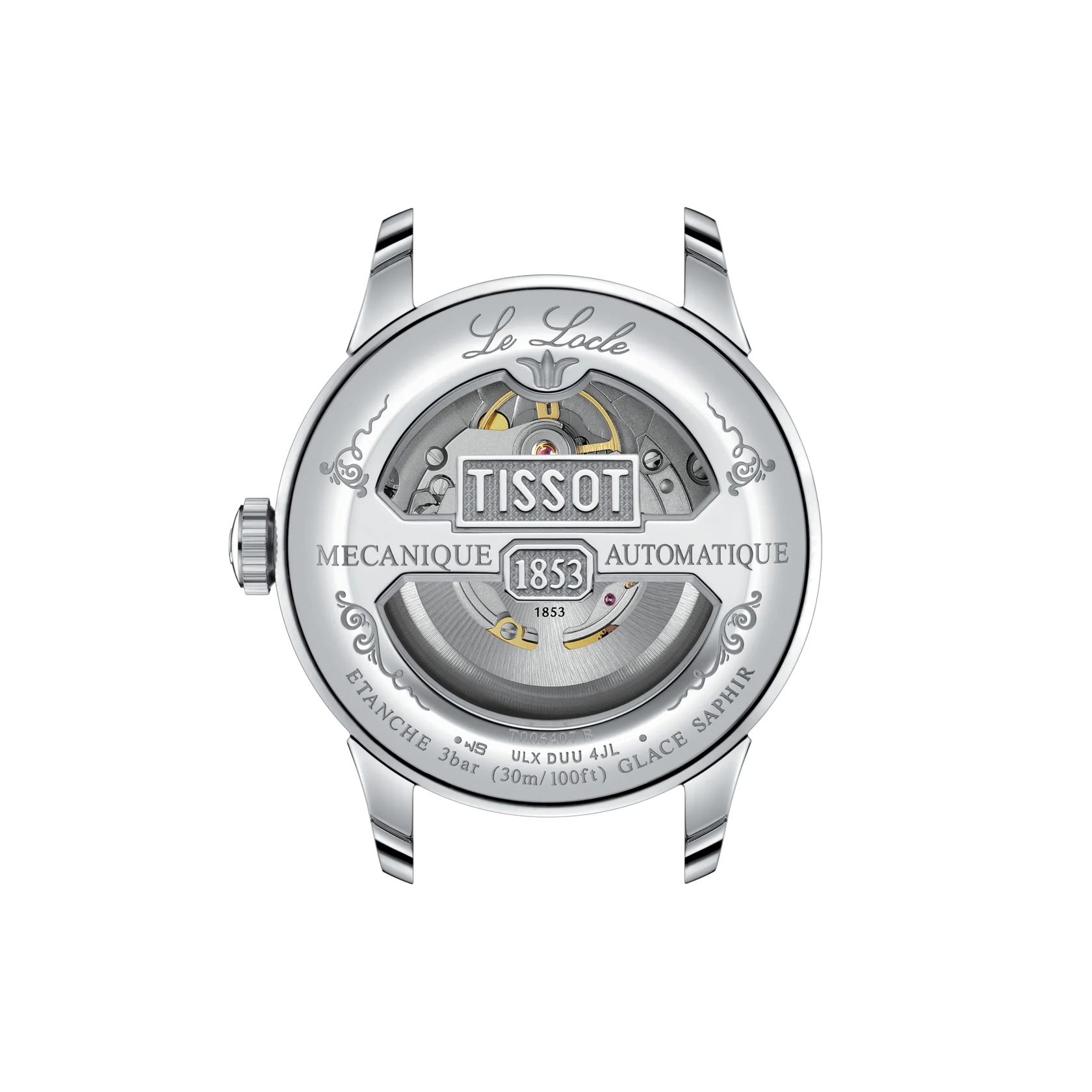 Back view of the watch case Tissot Le Locle 39mm