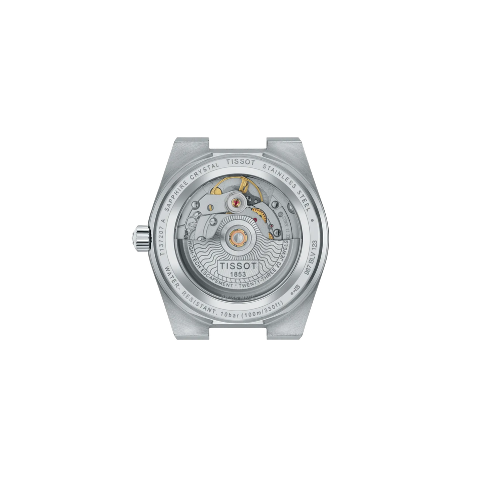 Back view of the watch case Tissot PRX 35mm