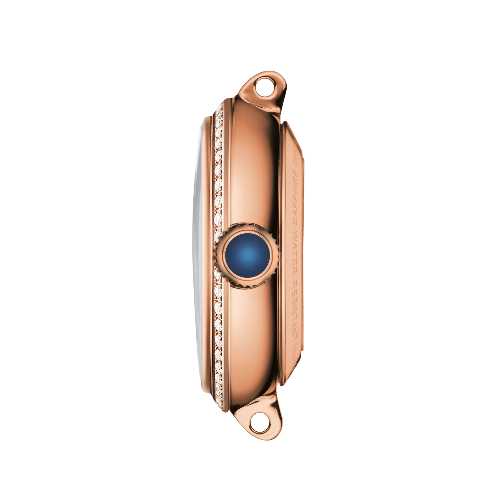 Profile view of the watch case Tissot Bellissima Automatic Lady