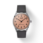 Vooraanzicht van het horloge Tissot Heritage 1938 39mm met schaduw