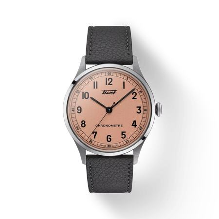 Front view of the watch Tissot Heritage 1938 39mm with shadow