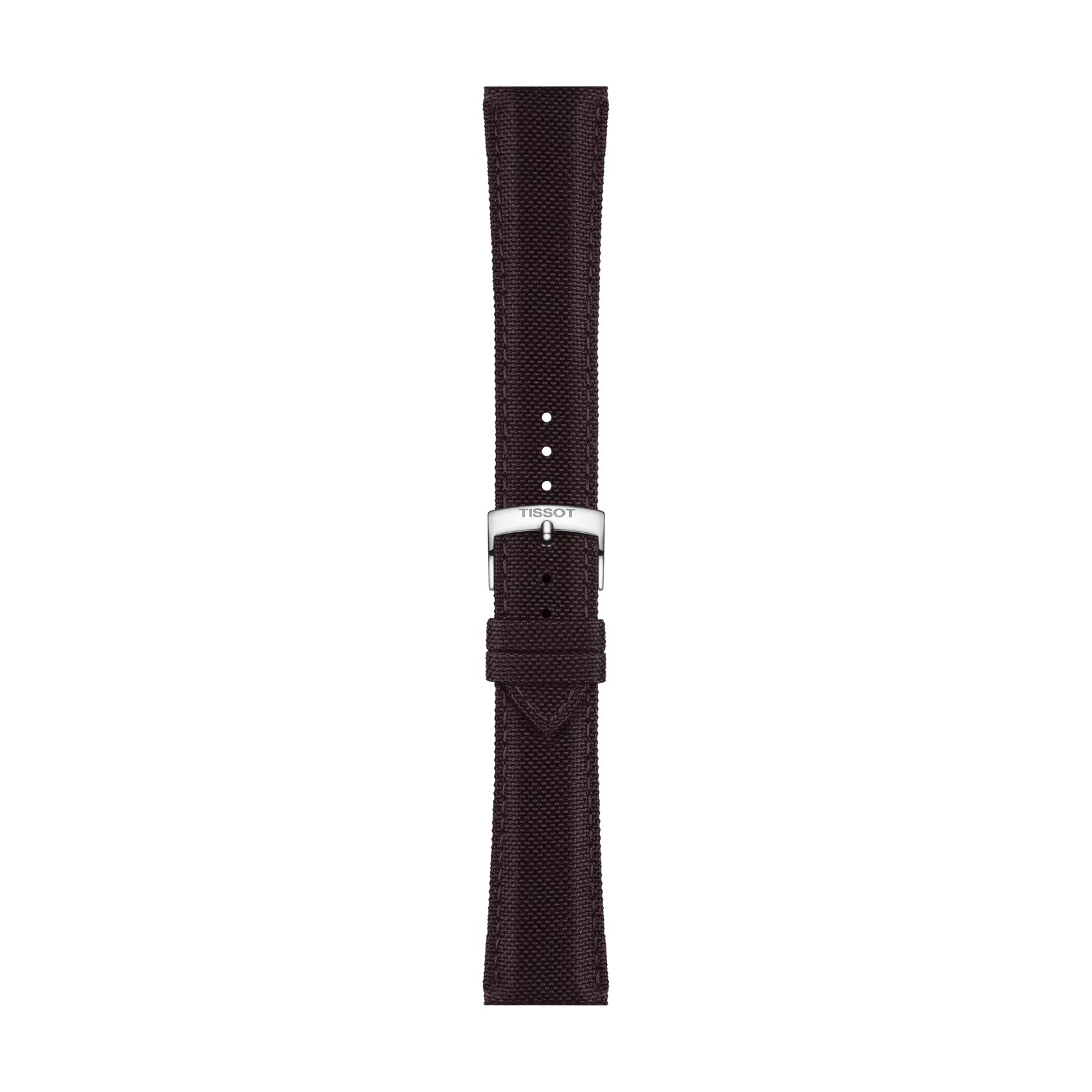 Front view of Bracelet Officiel Tissot Tissu Marron Entre-cornes 21 mm