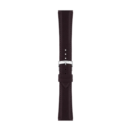 Front view of Tissot Kahverengi Kumaş Kayış Boynuz Aralığı 21 mm