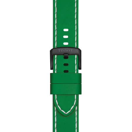 Zoom sur Bracelet Officiel Tissot Cuir Vert Entre-cornes 22 mm
