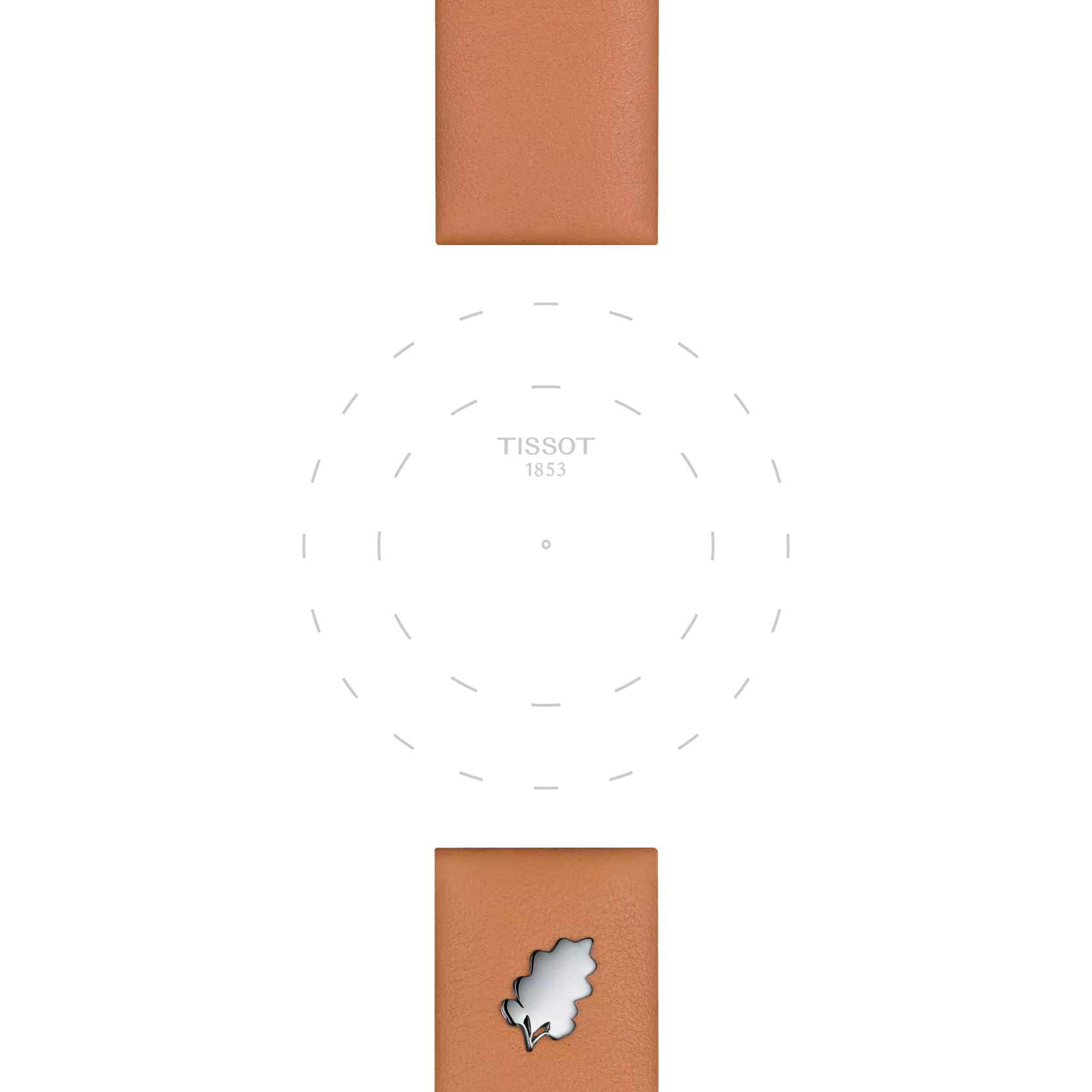 Focus on the lugs of Tissot Official Brown Leather Strap Lugs 18 mm