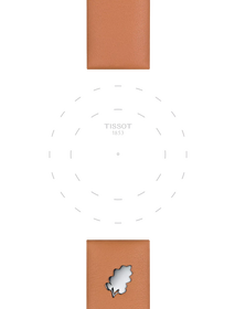 Focus on the lugs of Tissot Official Brown Leather Strap Lugs 18 mm