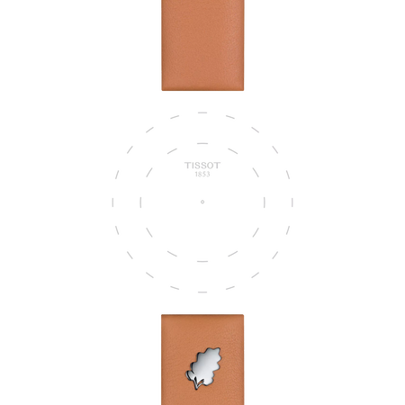 Enfoque en las asas de Correa de cuero marrón Tissot oficial asas 18 mm