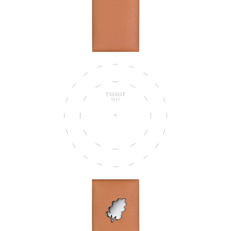 Focus on the lugs of Tissot Official Brown Leather Strap Lugs 18 mm