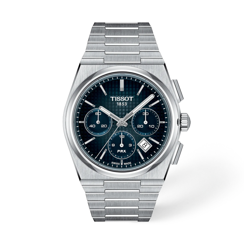Front view of the watch 天梭PRX系列42mm with shadow