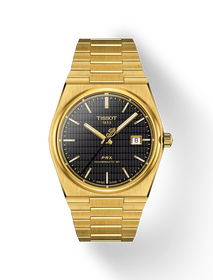 Front view of the watch Tissot PRX Damian Lillard Special Edition 40mm with shadow