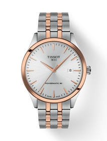 มุมมองด้านหน้าของนาฬิกา Tissot Classic Dream 40mm พร้อมเงา