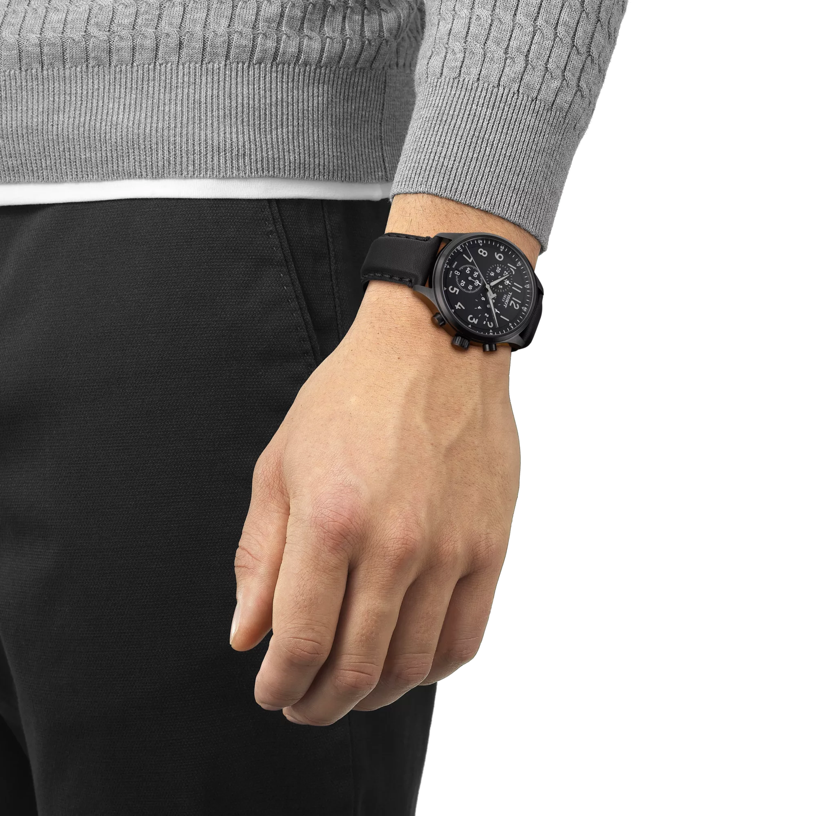 Simulation of the watch Tissot Chrono XL Vintage 45mm on a wrist