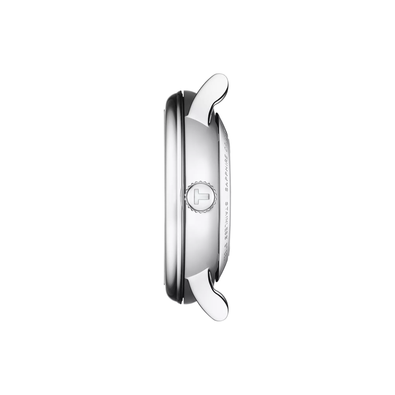 Profile view of the watch case Tissot Carson Premium Automatic lady