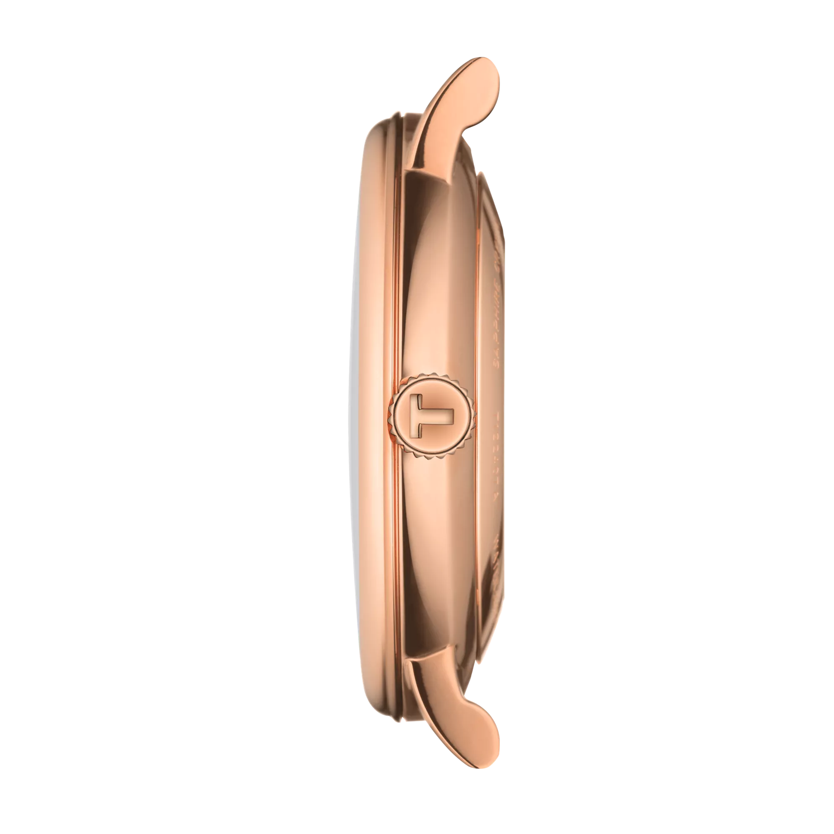 Profile view of the watch case Tissot Carson Premium Powermatic 80