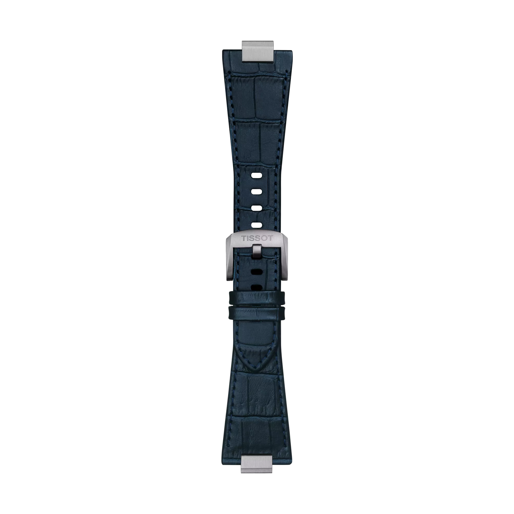 Vorderansicht von Original Tissot Lederarmband dunkelblau f&uuml;r PRX-Modelle mit 40 mm Durchmesser