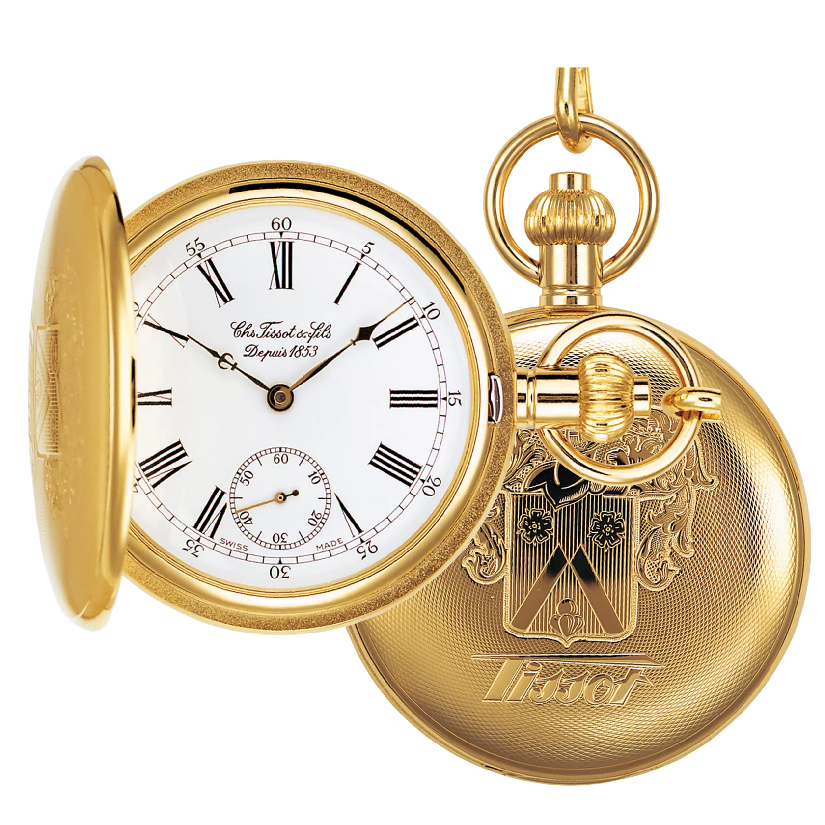 Vue de face de la montre Tissot Savonnette Mechanical