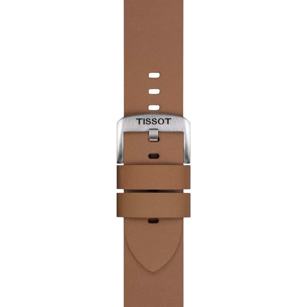 Zoom on Bracelet Officiel Tissot Synthétique Brun entre-cornes 22 mm