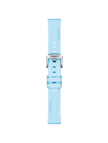 Front view of Tissot Mavi Silikon Kayış Boynuz Aralığı 18 mm