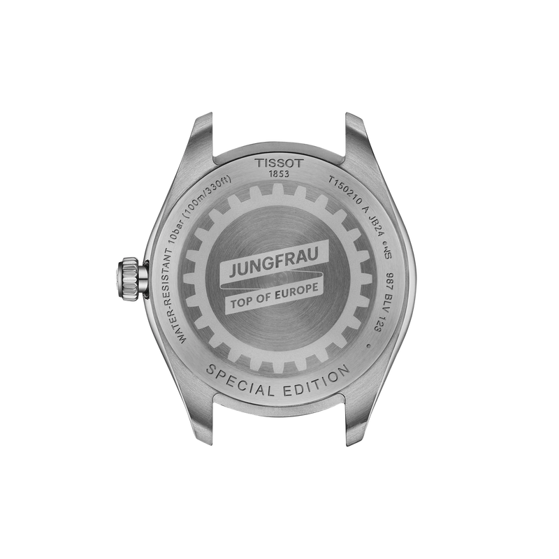 시계 케이스 뒷면 보기 티쏘 PR 100 융프라우 쿼츠 34mm