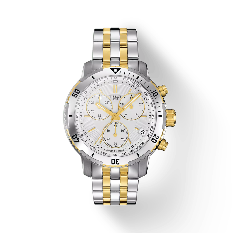 Front view of the watch Tissot PRS 200 with shadow