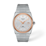 Vista frontal del reloj Tissot PRX 40mm con sombra